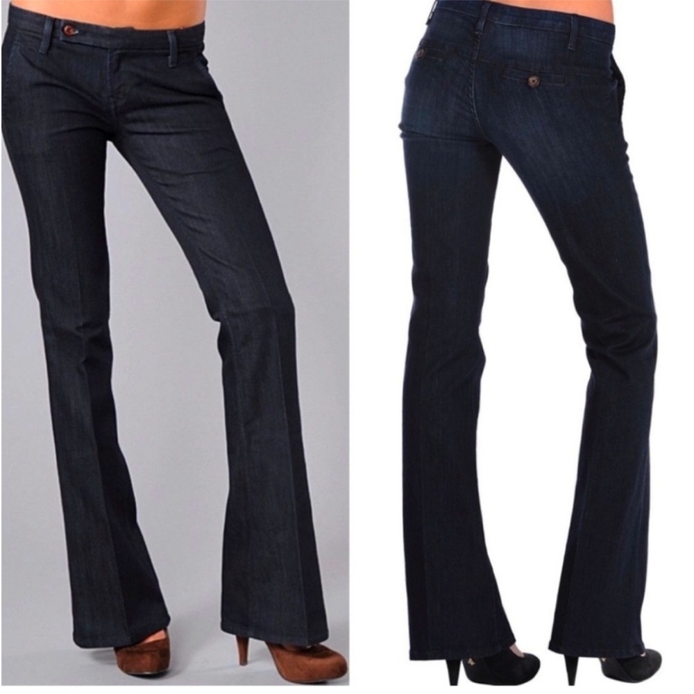 Raven Denim Blue Flare Wide Leg Jeans